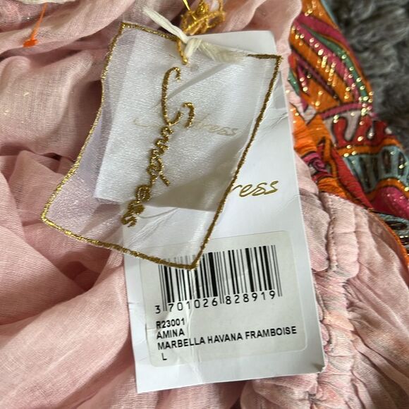 NWT Anthropologie “Sundress” Amina Marbella Havana Framboise Dress L Host Pick - Picture 6 of 6